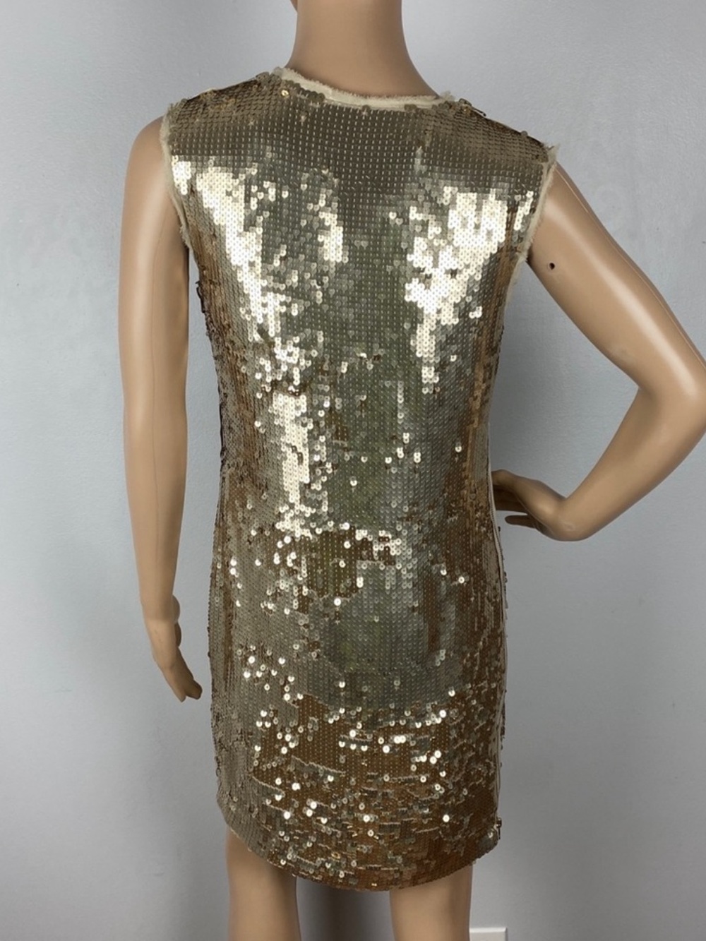 NEW ROBERT RODRIGUEZ GOLD SEQUIN MINI DRESS - Picture 5 of 5